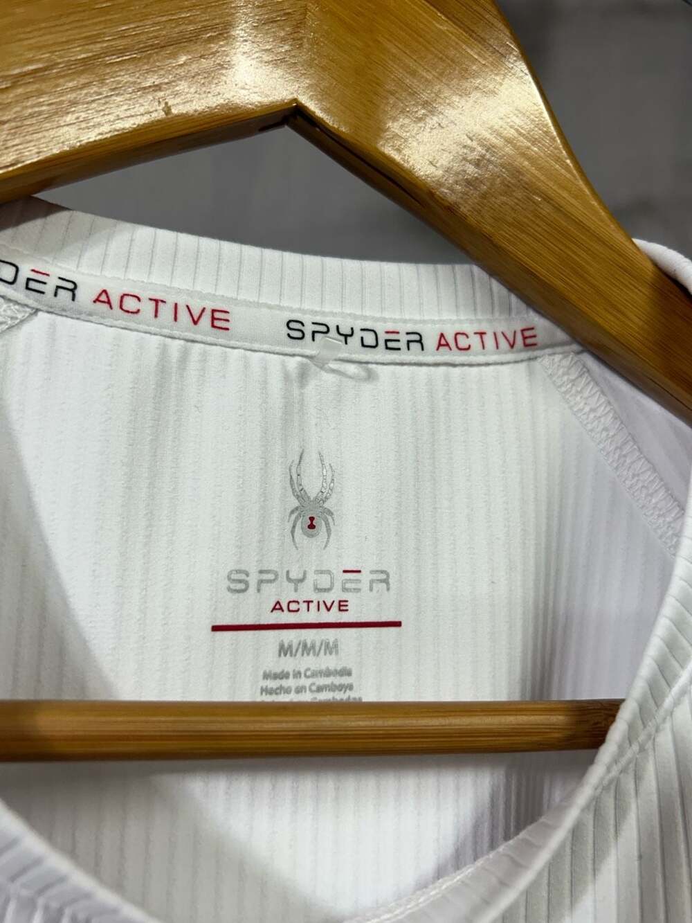 Spyder Active Women's White Ribbed Short Sleeve Performance T-Shirt Size Medium